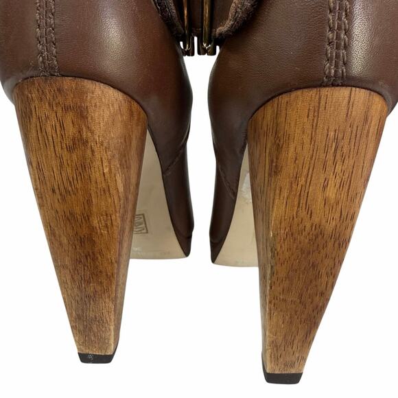 French Connection Joy Brown Leather & Suede Tall Boots Size 36 / US 6 - Picture 7 of 9